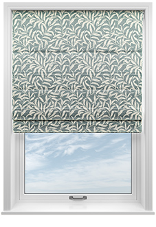 Trailing Vines, Victorian Blue - Twist&Fit Roman Blind